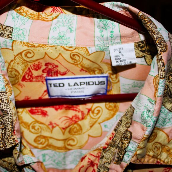 Ted Lapidus Homme Paris 100% Silk Shirt - Picture 2 of 4